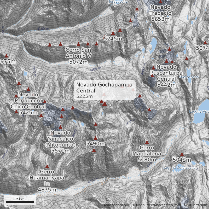 Mapa Nevado Gochapampa Central