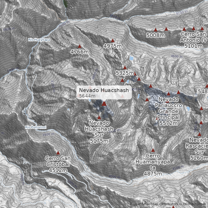 Mapa Nevado Huacshash