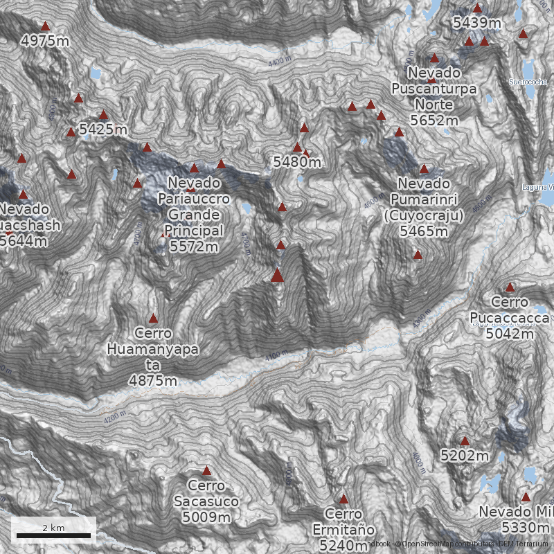 Mapa Nevado Rascacielo Sur