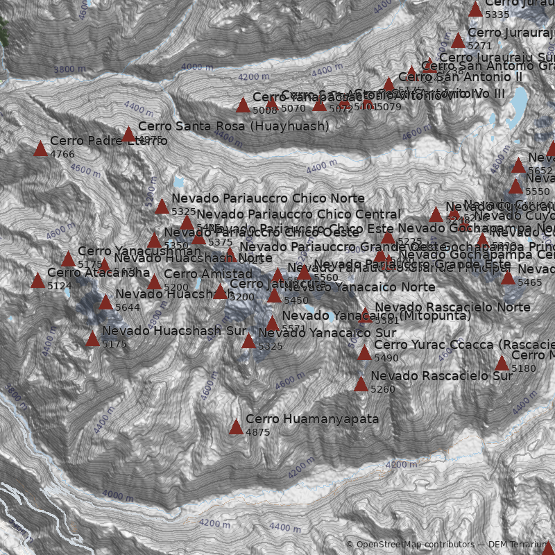 Mapa Nevado Pariauccro Grande Principal