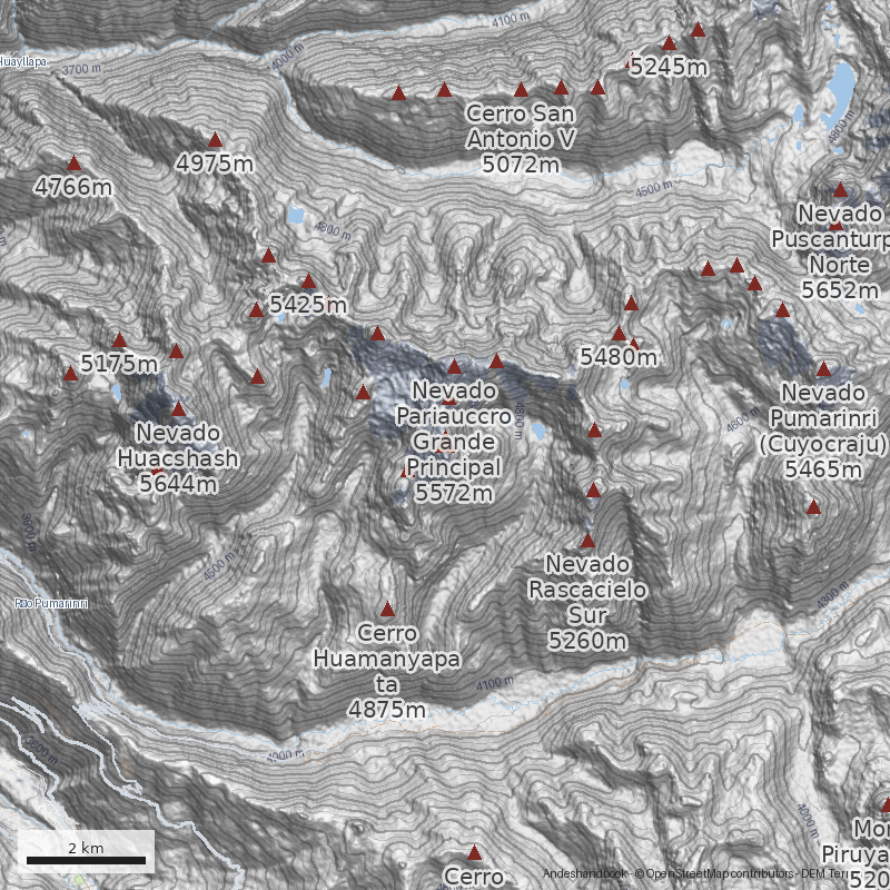 Mapa Nevado Yanacaico (Mitopunta)