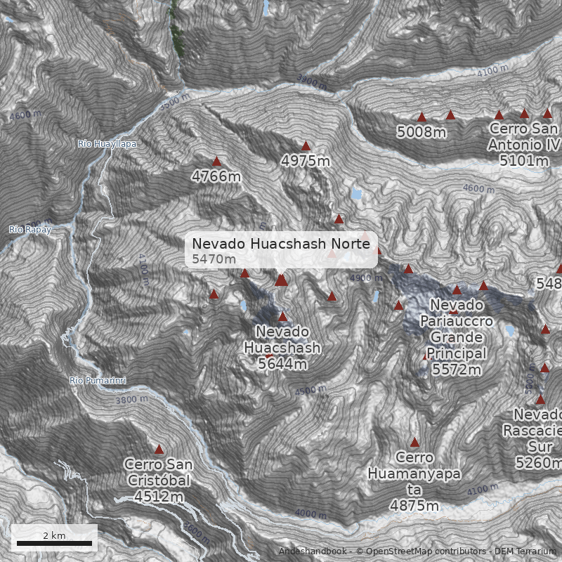 Mapa Nevado Huacshash Norte