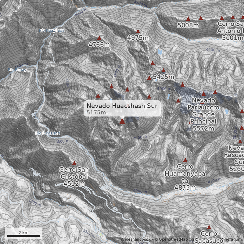 Mapa Nevado Huacshash Sur
