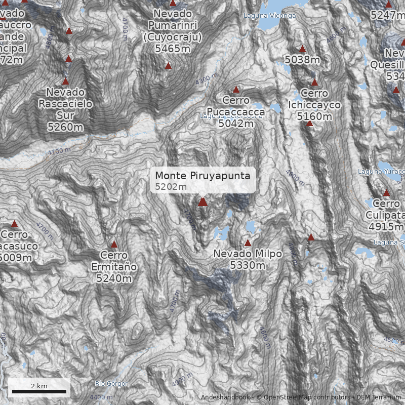 Mapa Monte Piruyapunta