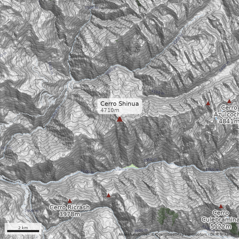 Mapa Cerro Shinua