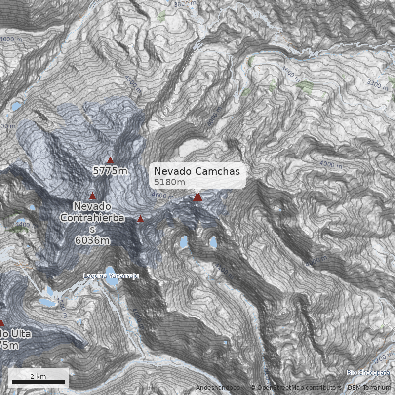 Mapa Nevado Camchas