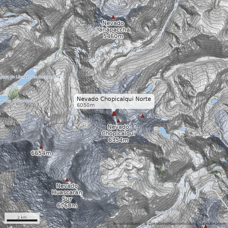 Mapa Nevado Chopicalqui Norte