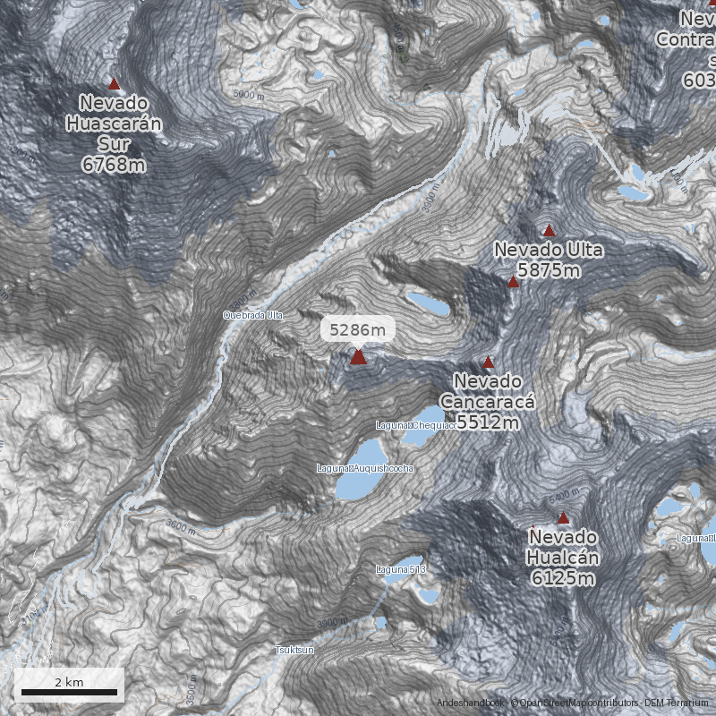 Mapa Nevado Chequiaraju