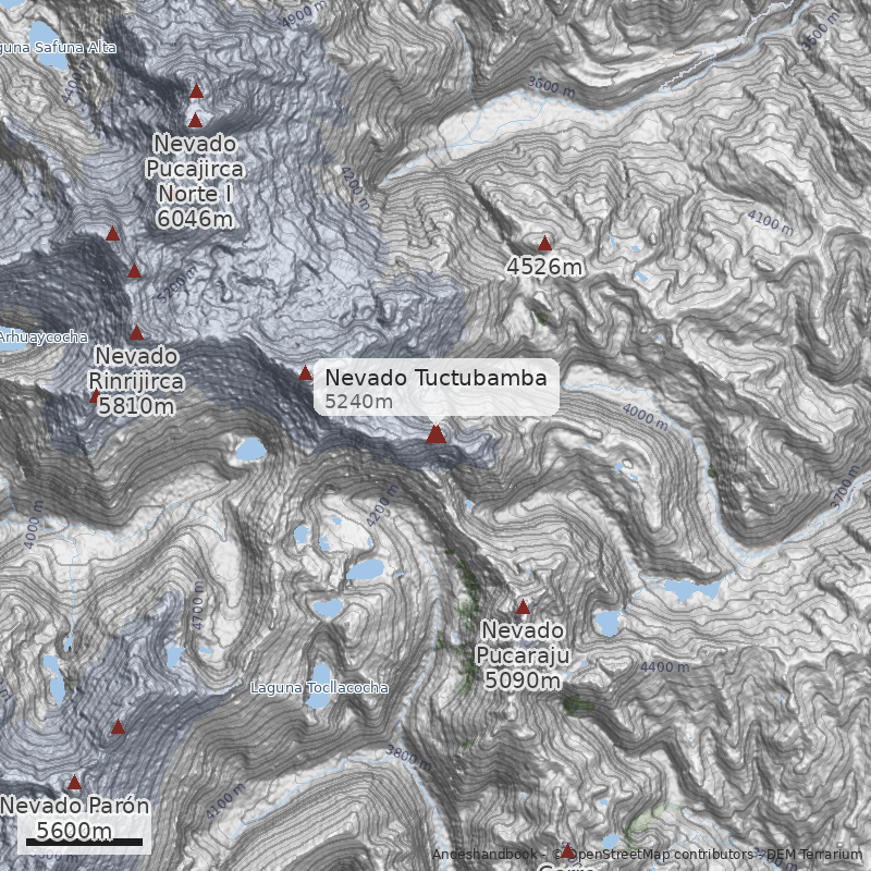 Mapa Nevado Tuctubamba