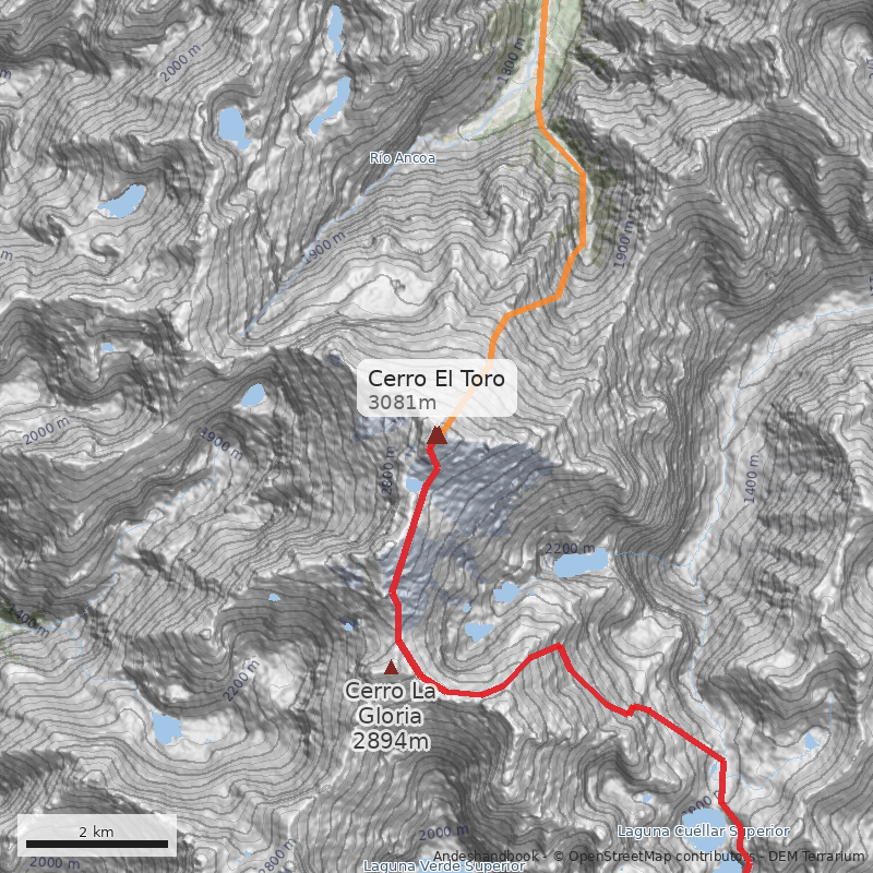 Mapa Cerro El Toro