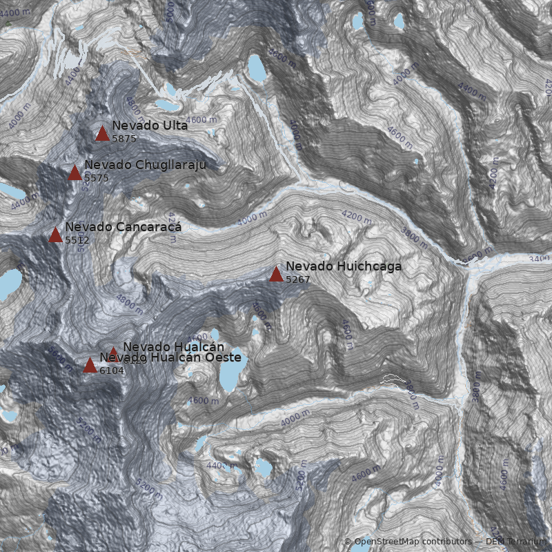 Mapa Nevado Huichcaga