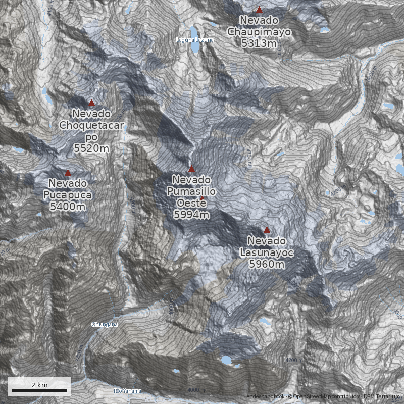 Mapa Nevado Pumasillo Este