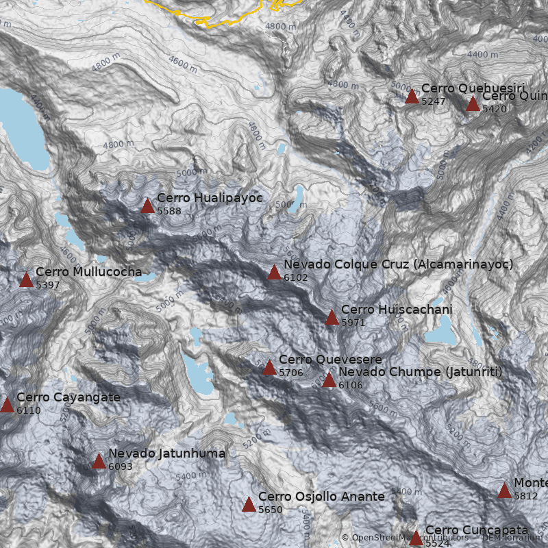 Mapa Nevado Colque Cruz (Alcamarinayoc)