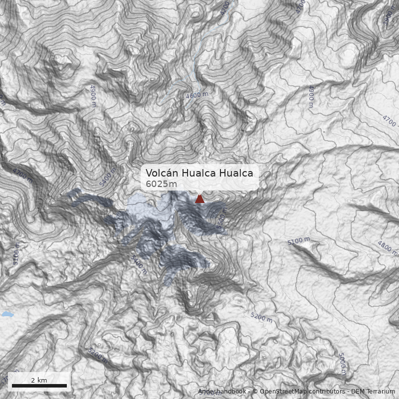 Mapa Volcán Hualca Hualca