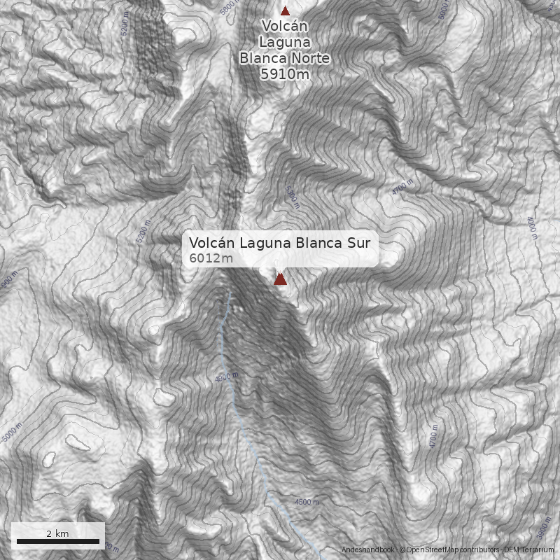 Mapa Volcán Laguna Blanca Sur