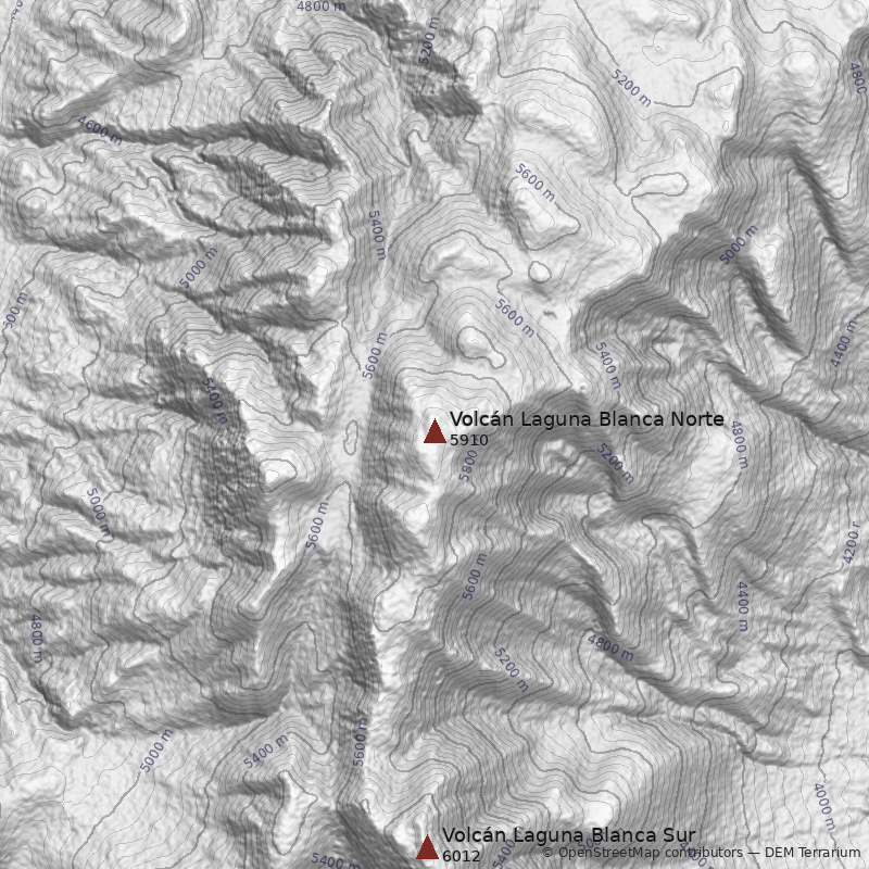 Mapa Volcán Laguna Blanca Norte
