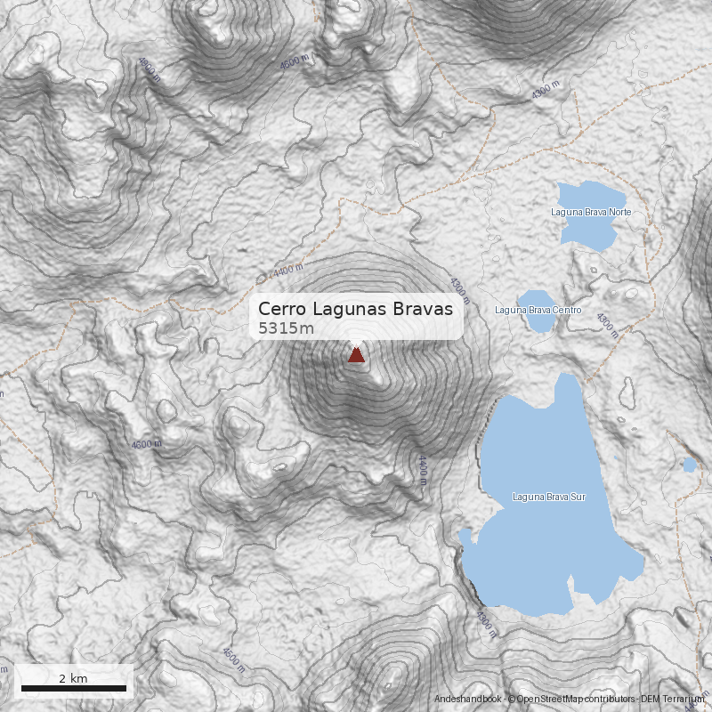 Mapa Cerro Lagunas Bravas