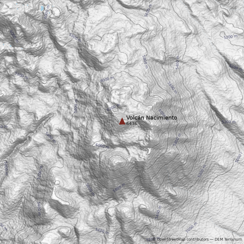 Mapa Volcán Nacimiento