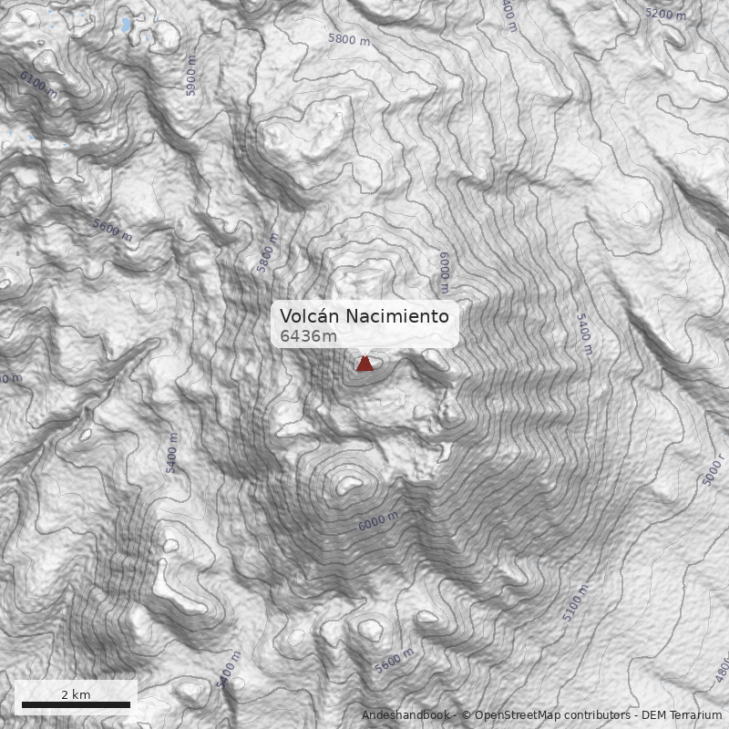 Mapa Volcán Nacimiento