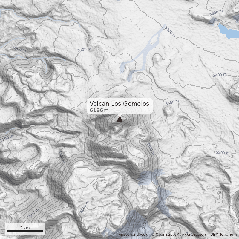 Mapa Volcán Los Gemelos