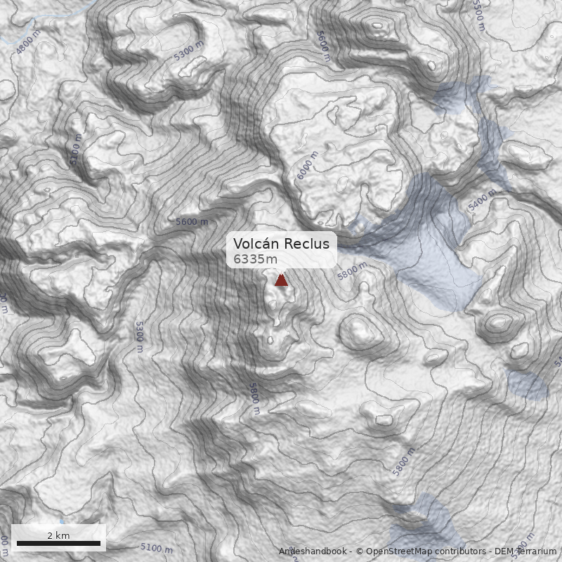 Mapa Volcán Reclus