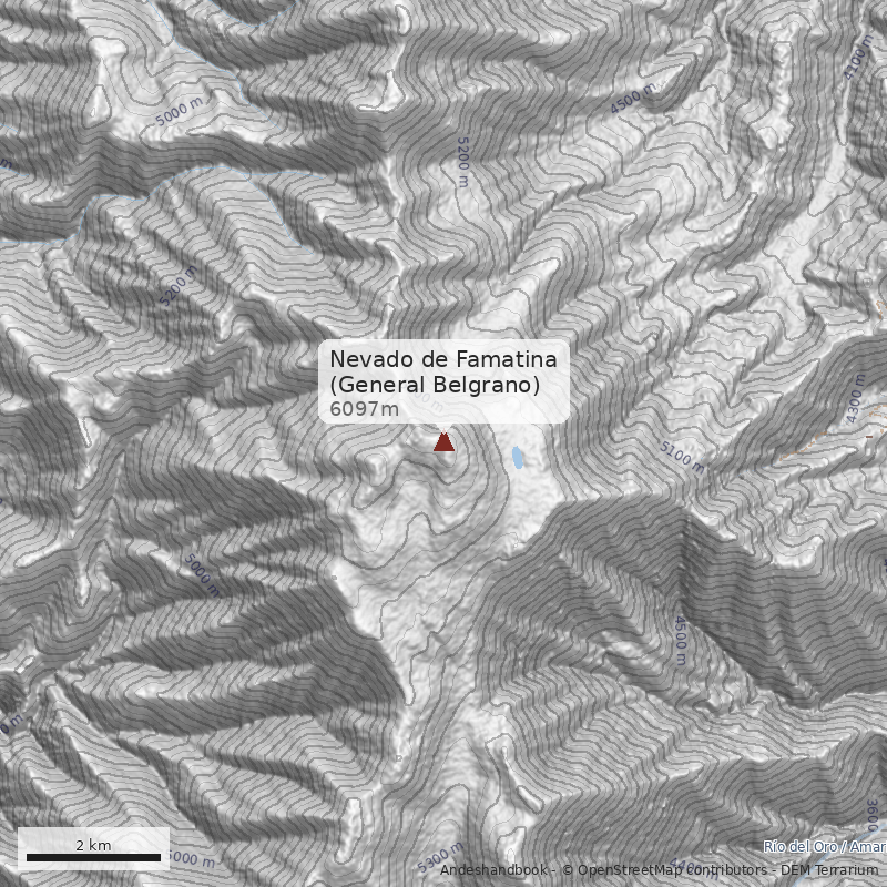 Mapa Nevado de Famatina (General Belgrano)