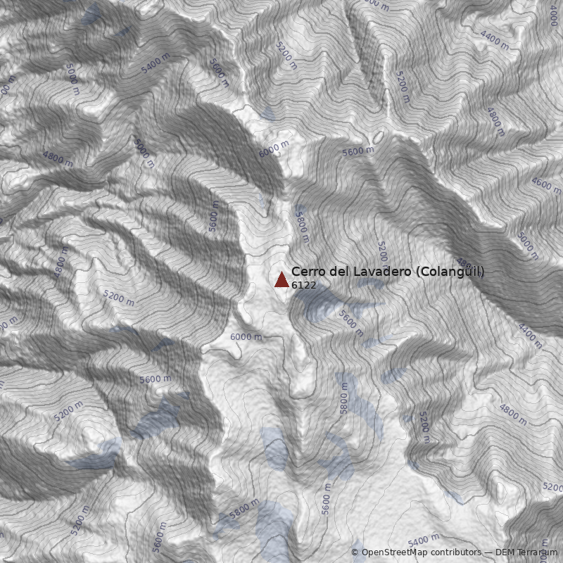 Mapa Cerro del Lavadero (Colangüil)