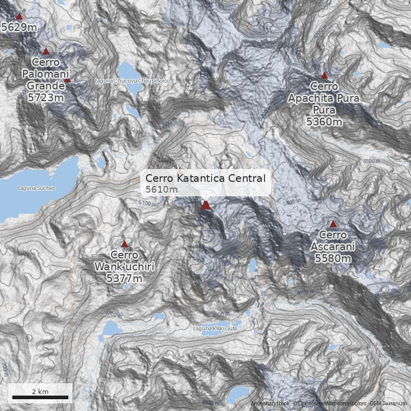 Mapa Cerro Katantica Central