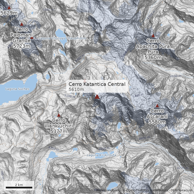 Mapa Cerro Katantica Central
