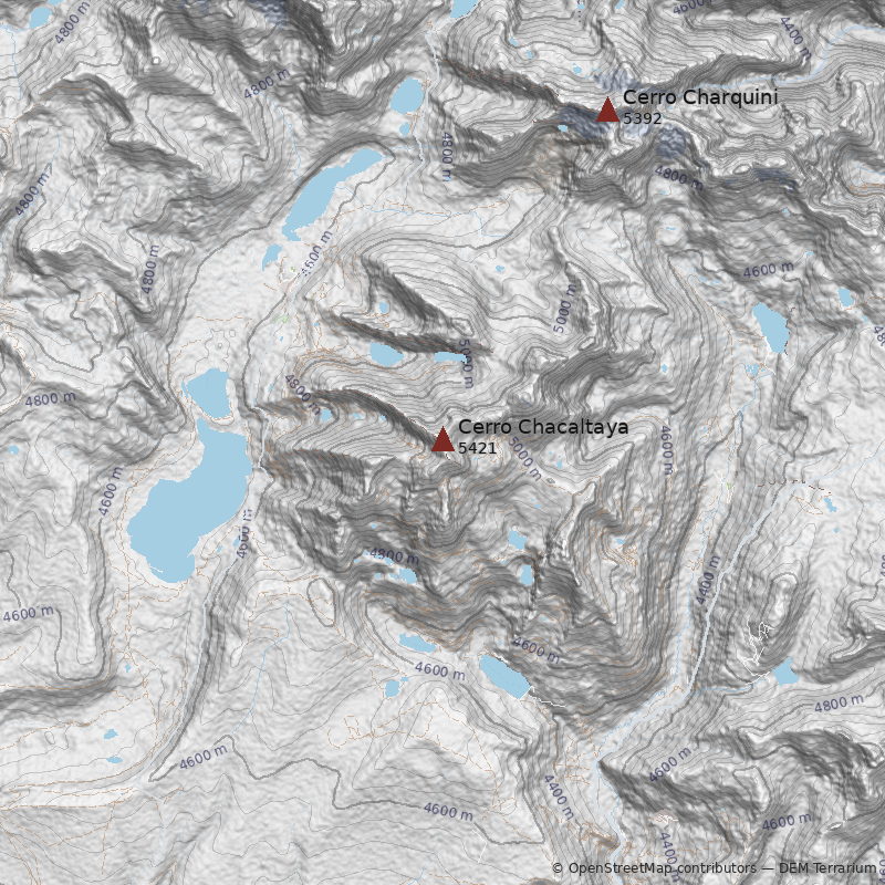 Mapa Cerro Chacaltaya