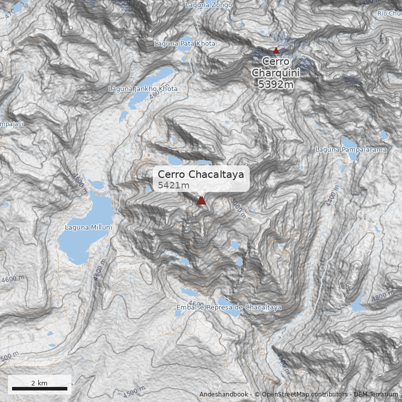 Mapa Cerro Chacaltaya
