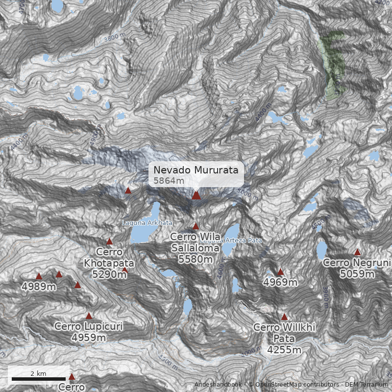 Mapa Nevado Mururata