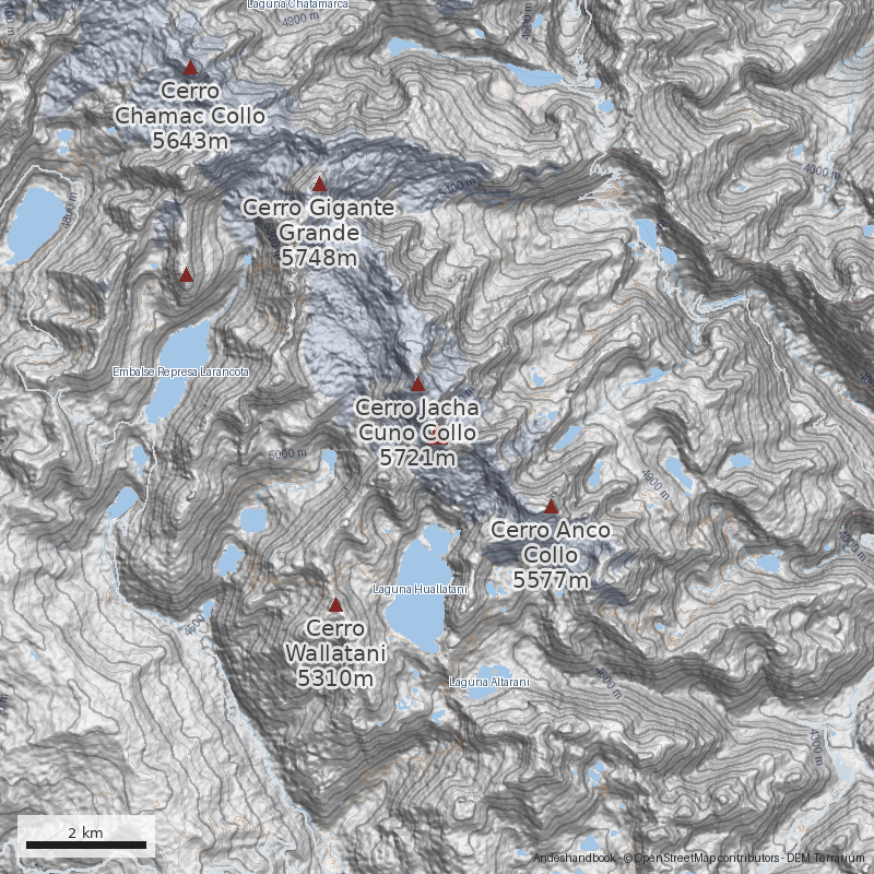 Mapa Cerro Huayna Cuno Collo