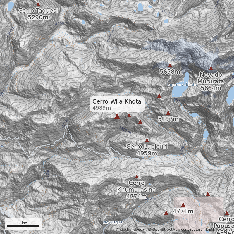 Mapa Cerro Wila Khota