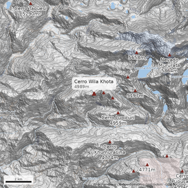 Mapa Cerro Wila Khota