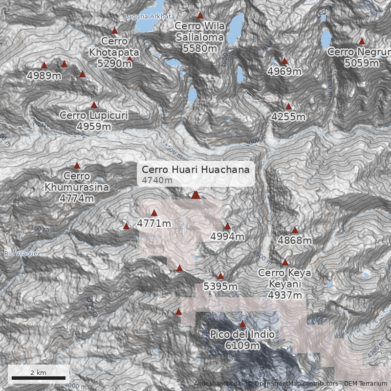 Mapa Cerro Huari Huachana
