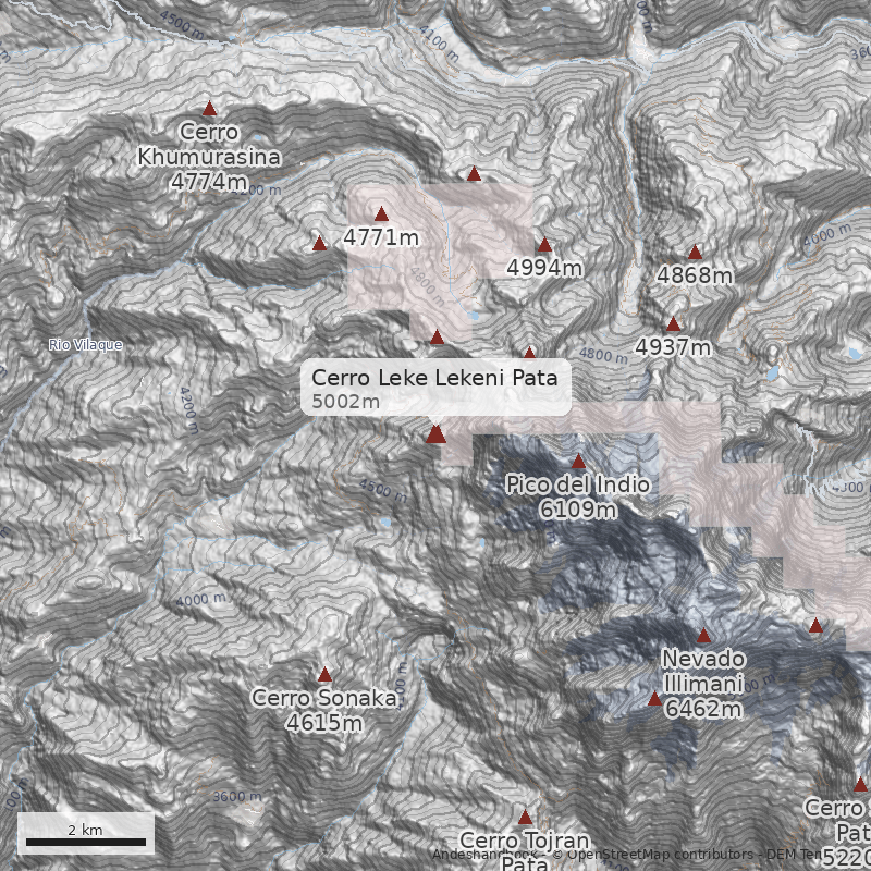 Mapa Cerro Leke Lekeni Pata