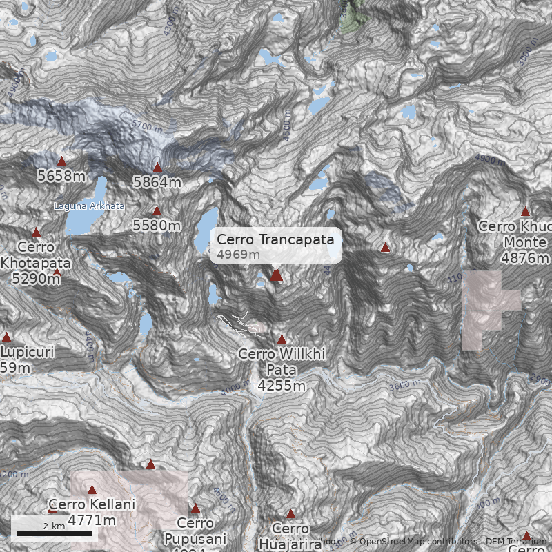 Mapa Cerro Trancapata