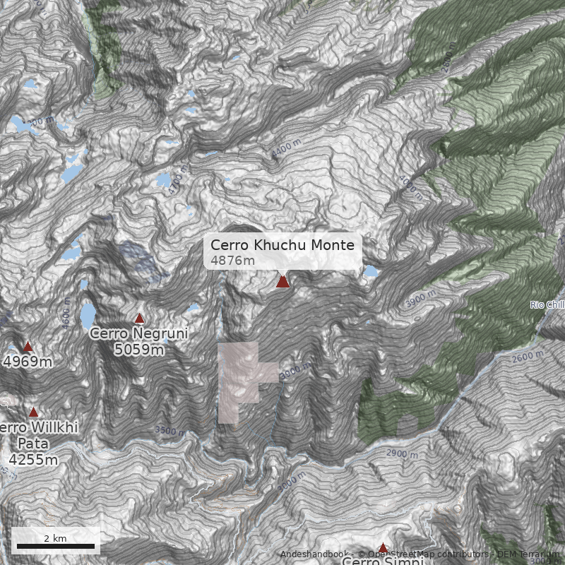 Mapa Cerro Khuchu Monte