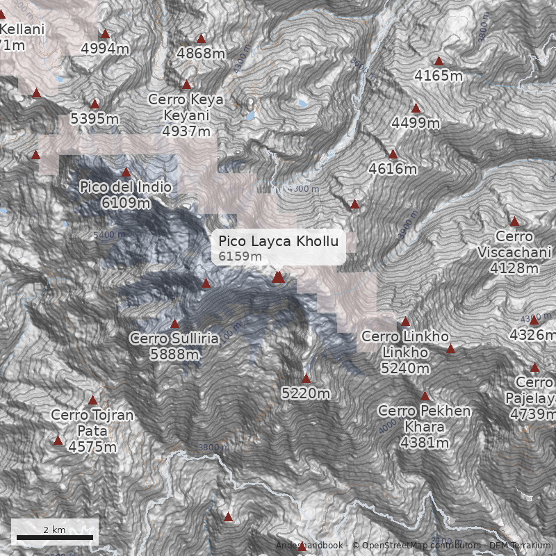 Mapa Pico Layca Khollu