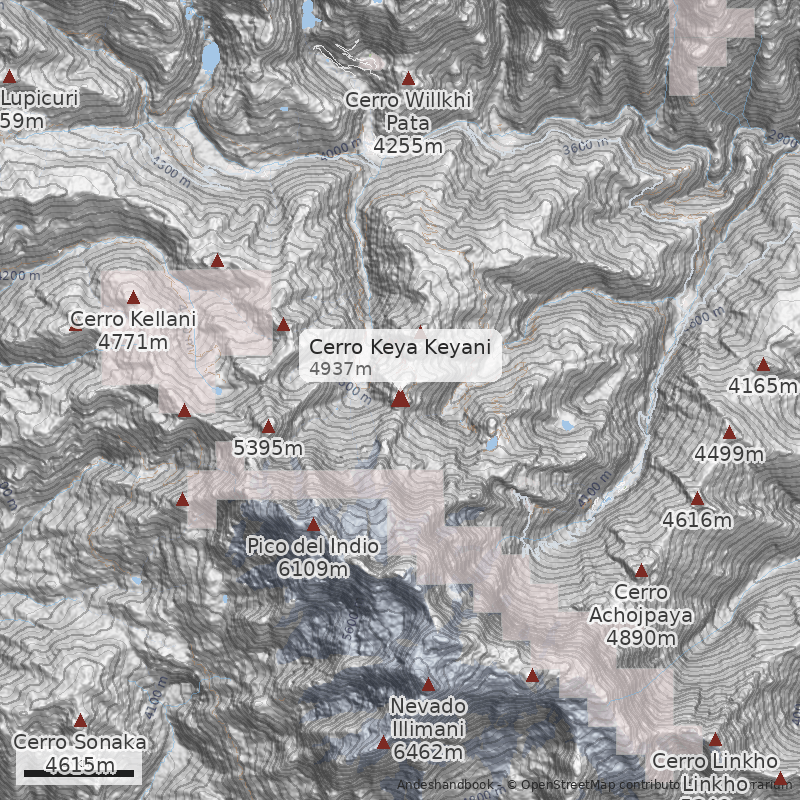 Mapa Cerro Keya Keyani
