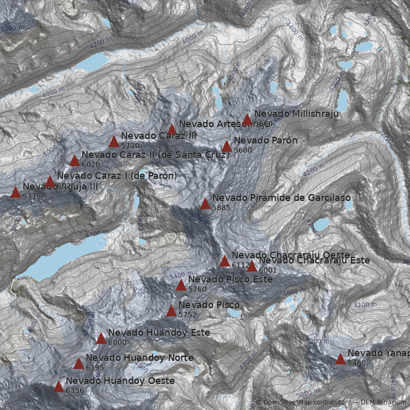 Mapa Nevado Pirámide de Garcilaso