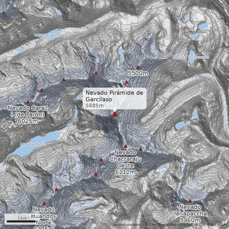 Mapa Nevado Pirámide de Garcilaso