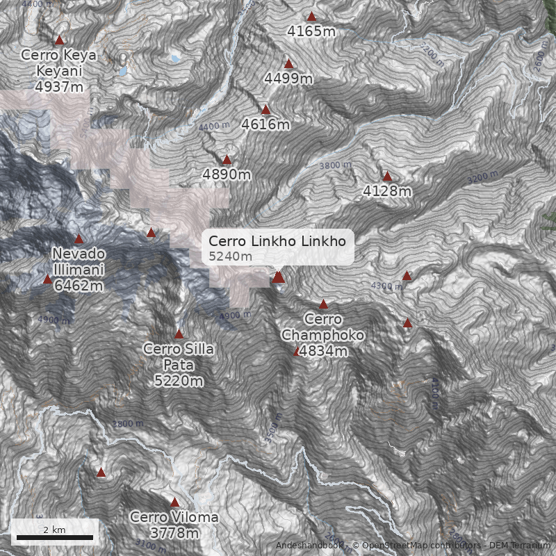 Mapa Cerro Linkho Linkho