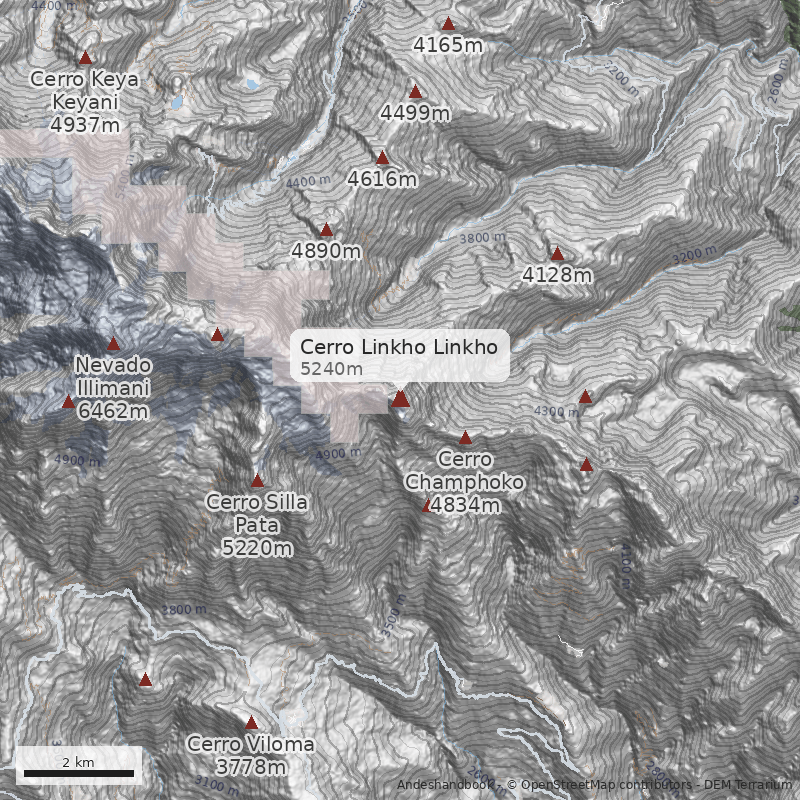 Mapa Cerro Linkho Linkho