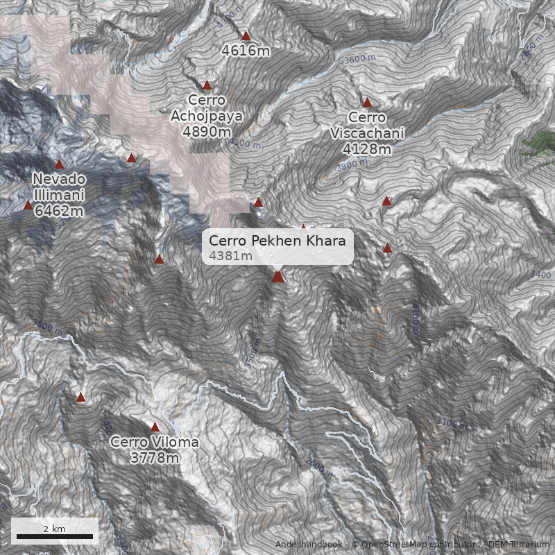 Mapa Cerro Pekhen Khara