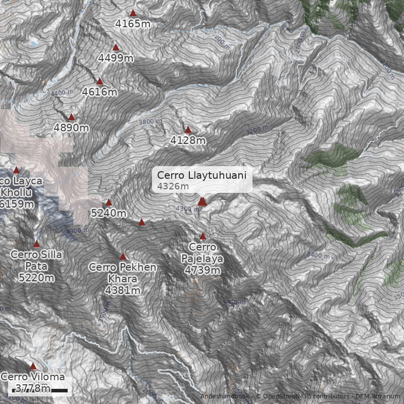 Mapa Cerro Llaytuhuani