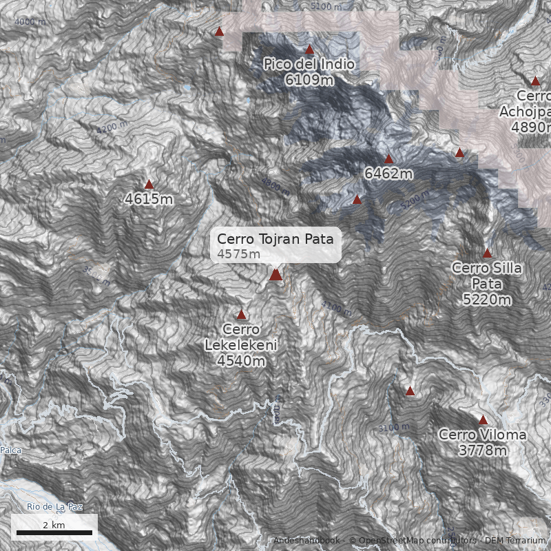 Mapa Cerro Tojran Pata