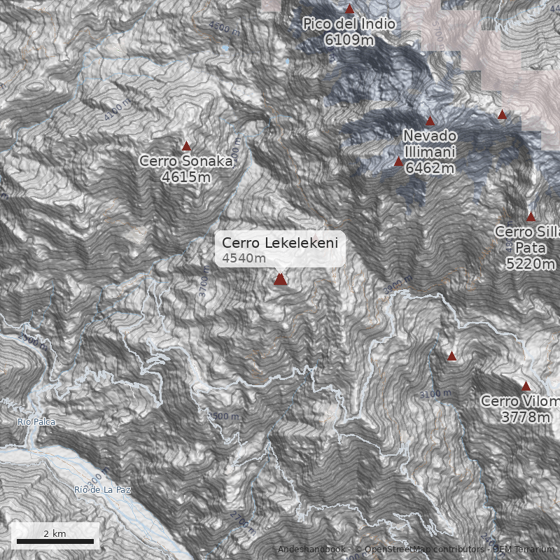Mapa Cerro Lekelekeni