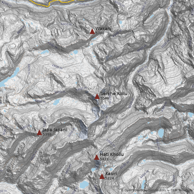 Mapa Nevado Serkhe Kollu